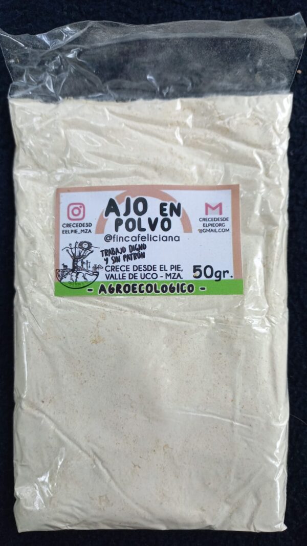 Ajo en polvo agroecologico "finca La feliciana" x 50 g