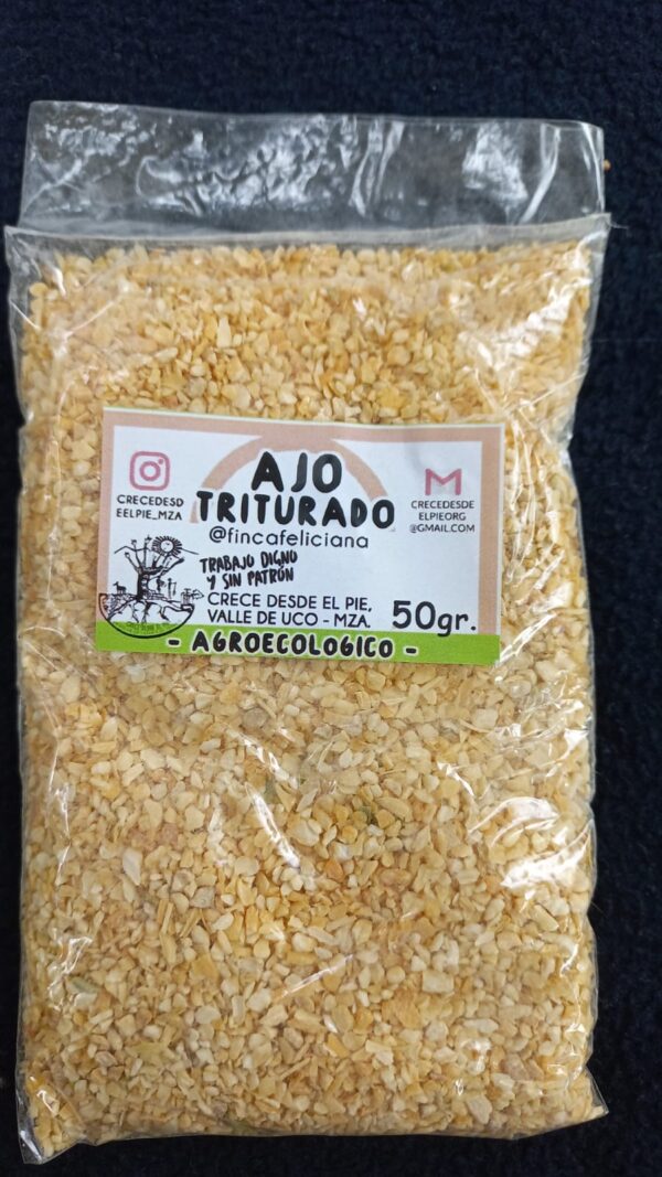 Ajo deshidratado triturado agroecologico "Finca La Feliciana" x 50 g