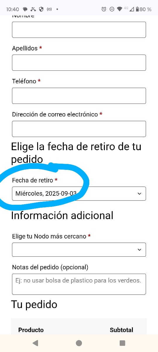 Checkout con NODO